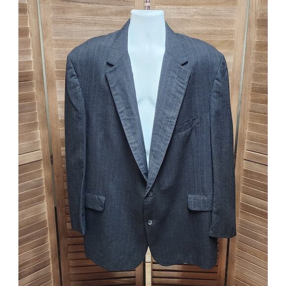 Men's Chaps Ralph Lauren Pinstripe Suit Set - Made in Canada Woolmark 42" Waist - Picture 2 of 12